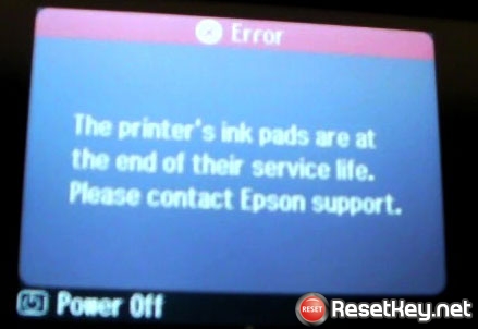 The Printer's Ink Pads at the end of Their service life error